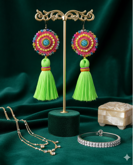 Háčkované dizajnové náušnice "Kokosová kvapka"